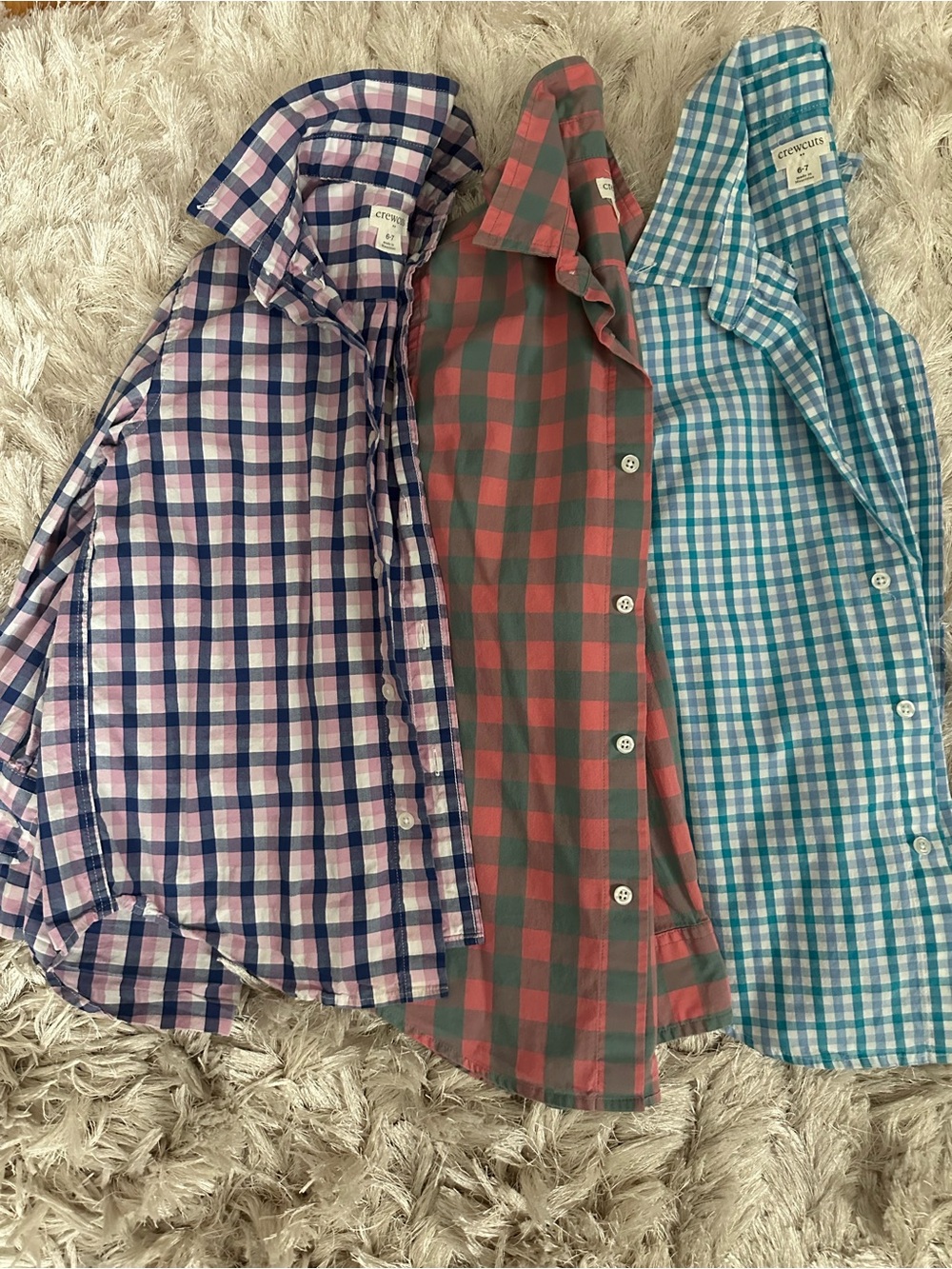 Lot of 3 j crew cuts boys button down long sleeve size 6-7 years